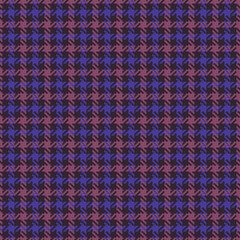 Tweed check plaid pattern herringbone in dark purple and pink. Seamless abstract check plaid graphic background texture for coat, skirt, jacket, other modern casual autumn winter fashion fabric print.