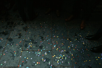 Floor full of confetti