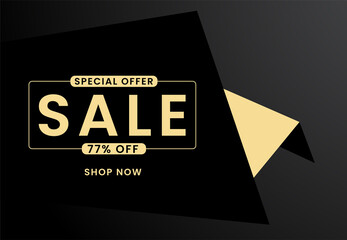 Sale special offer 77% off Shop Now, 77 percent Discount sale banner vector illustration