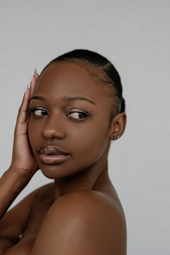 Nude portrait of young African girl