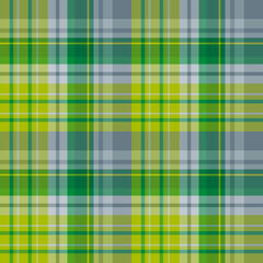 Seamless pattern in green and gray colors for plaid, fabric, textile, clothes, tablecloth and other things. Vector image.