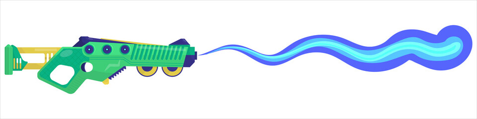 vector blaster fires. A bright beam from a blaster. energy weapons for the aliens. bright color gun for game design.