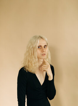 Portrait of Transgender model in studio
