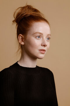 young woman with red hair