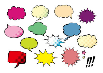 アメコミ風　吹き出し　セット