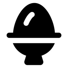 
A boiled egg icon in trendy glyph design

