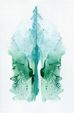 Surreal watercolor fir tree