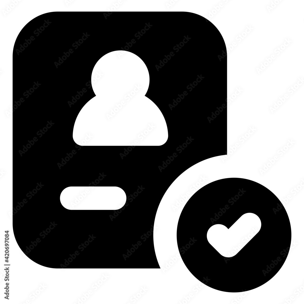 Poster a verified cv icon in solid design