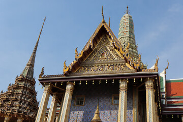 Wat Phra Kaew or Emerald Buddha Temple. The most famous tourist attraction in Bangkok, Thailand.