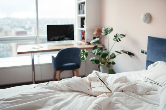 Cozy bedroom in the morning.