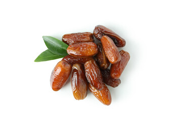 Tasty dried dates isolated on white background