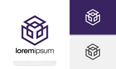 Abstract artificial intelligence logo. Innovative high tech logo template. Smart computer. machine learning. Cognitive logo. Technology Logo