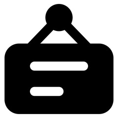 
Hanging board glyph style icon,

