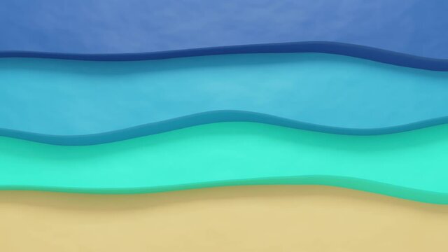 
Animation of colored waves of cartoon sea in summer 