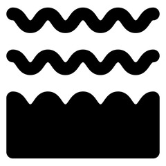 
Trendy glyph style icon of waves 

