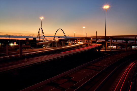 Dallas, texas Highway intersection at night