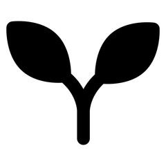 
Trendy unique glyph style icon of leaves 

