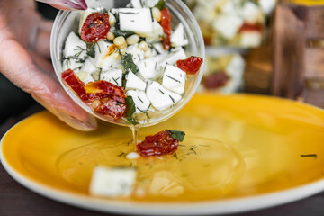Cheese, cottage cheese, milk, sour cream. Dairy products. Dairy products. Advertising of products. Healthy eating.