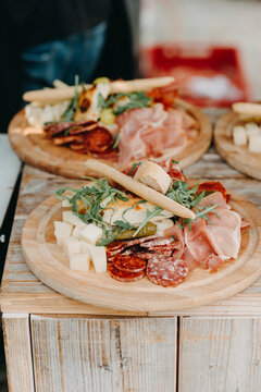 Wooden server with tapas