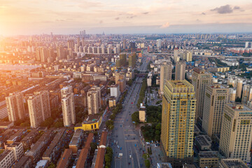 A bird's eye view of the new CBD city of Honggutan, Nanchang