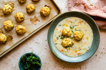Chicken meatball soup
