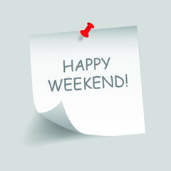 Realistic post note on gray background. Eps 10 vector illustration.