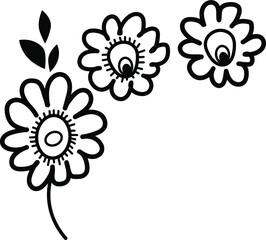 Floral drawn simple design element in vector