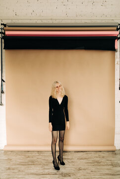 Portrait of Happy Transgender model in studio