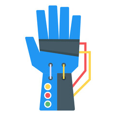 
Mechanical hand in flat style icon, trendy vector 

