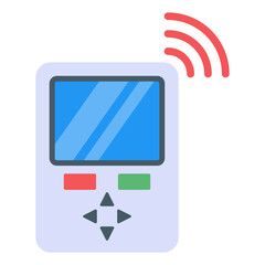 
Remote with wifi denoting smart remote flat icon 

