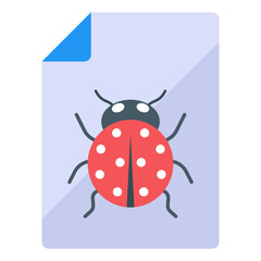 Trendy flat icon of bug report 