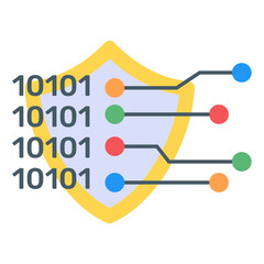 
Binary protection in flat icon 

