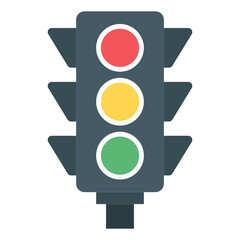 
Traffic Light flat icon trendy vector 

