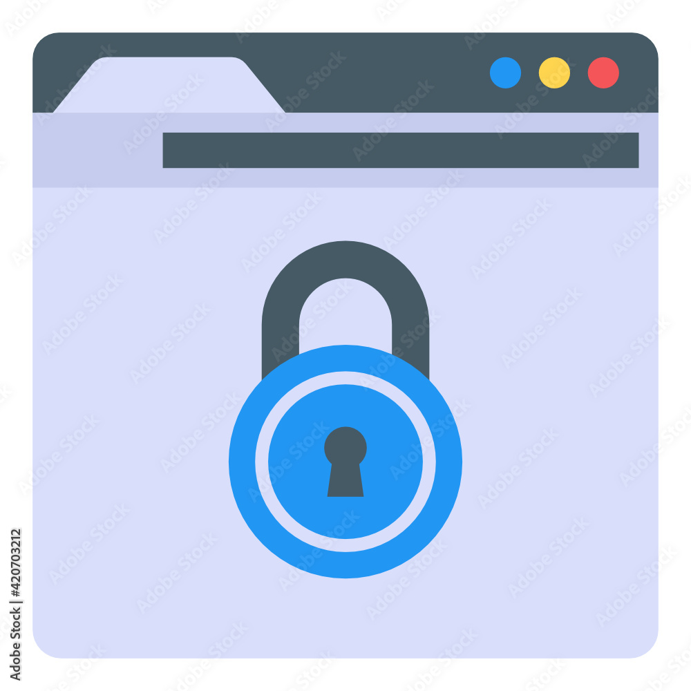 Wall mural flat design vector of website security