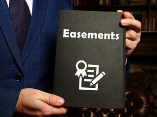  Juridical concept meaning Easements with inscription on the piece of paper.