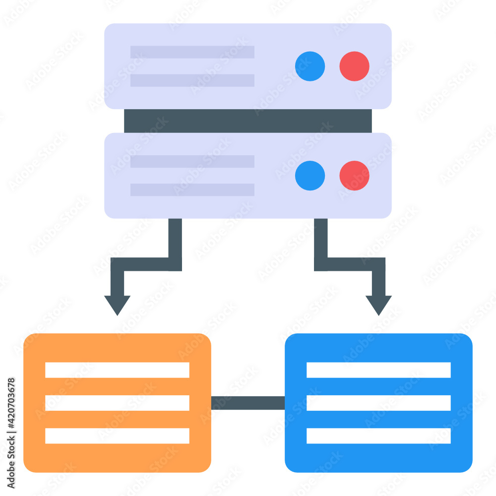 Wall mural editable flat icon of folder hierarchy