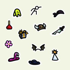 set of stickers