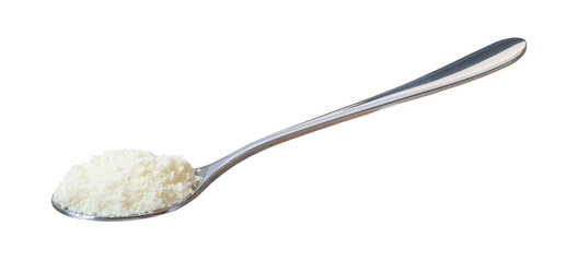 creamer powder, creamer in spoon isolated  on white background