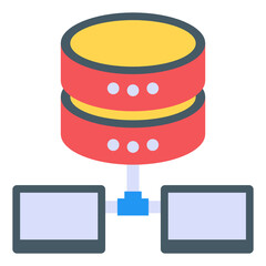 
Db management in flat icon, editable vector 

