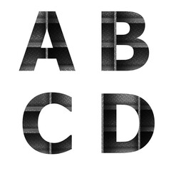 Metal shelf font design alphabet letter, isolated on white background