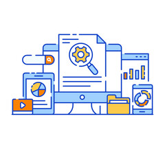 
Data report flat design illustration, editable vector 

