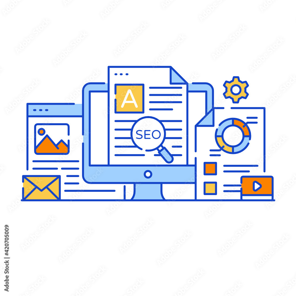 Canvas Prints internet advertisement analysis flat style illustration, editable vector