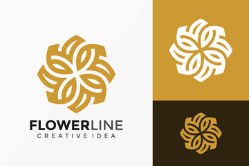 Luxury Line Art Beauty Flower Logo Vector Design. Abstract emblem, designs concept, logos, logotype element for template.