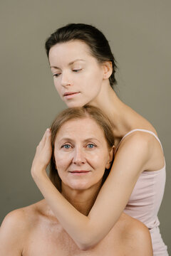 Young and adult women in studio