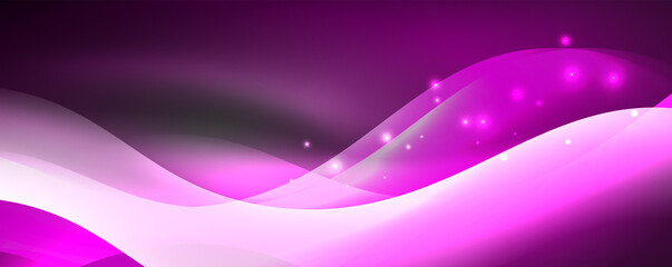 Shiny glowing neon wave, light lines abstract background. Magic energy and motion concept. Vector wallpaper template