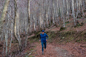 a trail runner in winter
