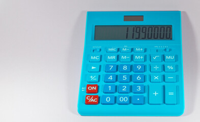 ocean blue calculator on white background