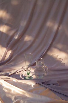 Still life image / An Empty glass and a jug