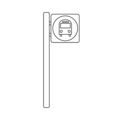 Bus stop line icon vector