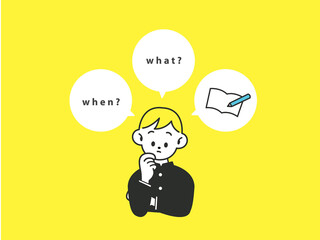 考える子供と吹き出し